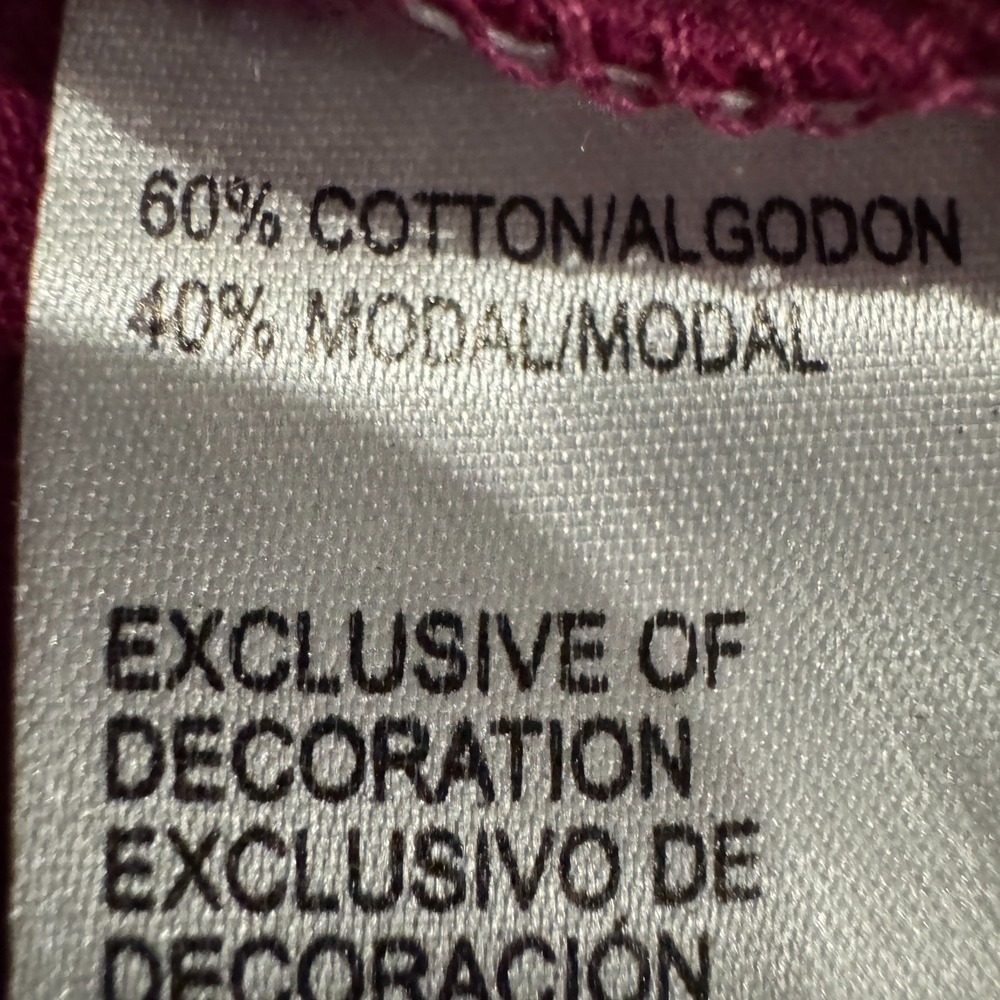 NWT Democracy 2X Plum Lace Inset Cotton Modal Knit Pullover Top Bishop Sleeve - Picture 10 of 12